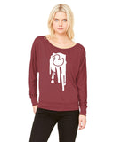 Bella + Canvas Ladies' Flowy Long-Sleeve Off Shoulder T-Shirt